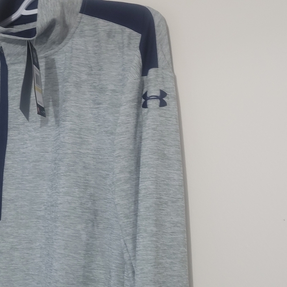 Under ARMOUR Womens 1/2 Zip Pullover size M/M gray and navy blue - Picture 3 of 8